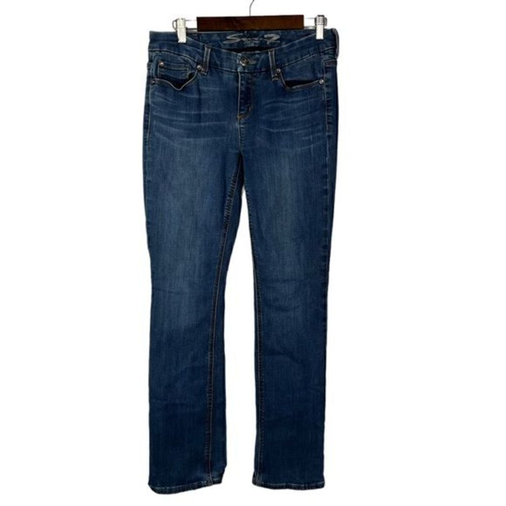 Seven7 Dark Wash Curvy Slim Boot Bootcut Jeans 10